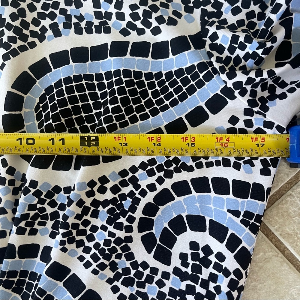 J McLaughlin Catalina Cloth Artsy Dress Blue Paisley 3/4 Sleeve Medium Stretch‎ - Picture 7 of 10